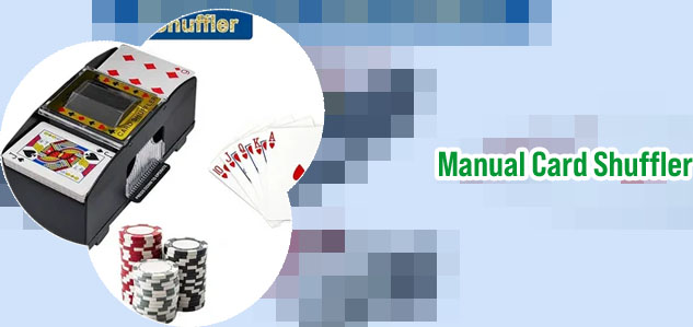 Poker set with card shuffler